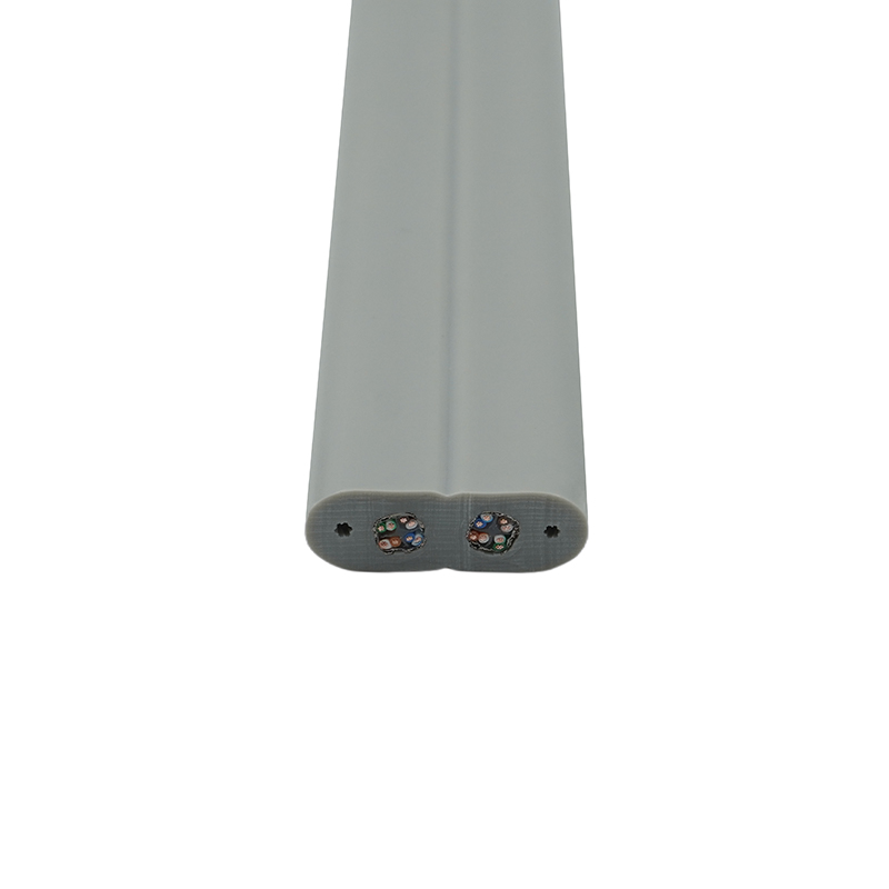 Płaski kabel do windy z drutem stalowym i 2 kablami krosowymi Cat6