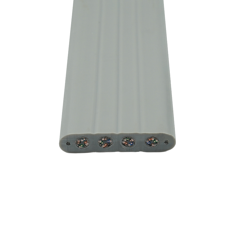 Płaski kabel do windy z drutem stalowym i 4 kablami krosowymi Cat6