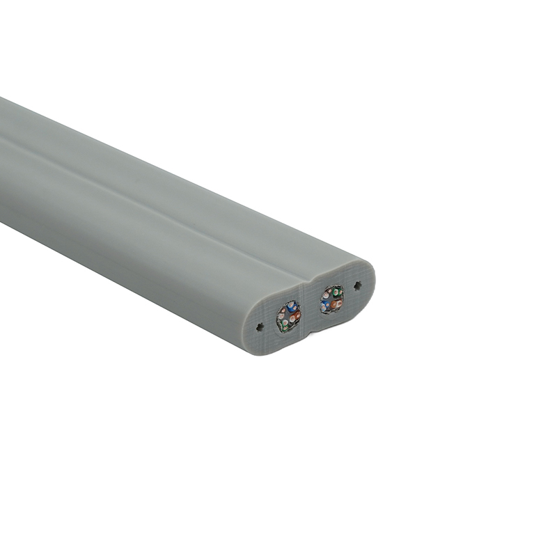 Płaski kabel do windy z drutem stalowym i 2 kablami krosowymi Cat6