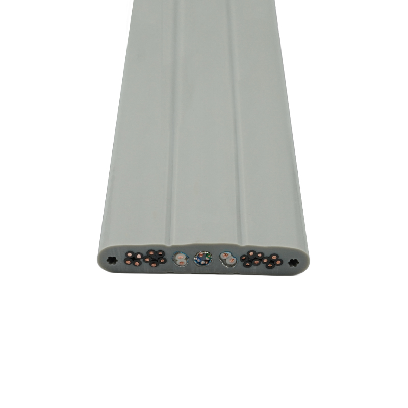 Płaski kabel podnośnikowy z rdzeniem miedzianym, izolowany PVC, z drutem stalowym