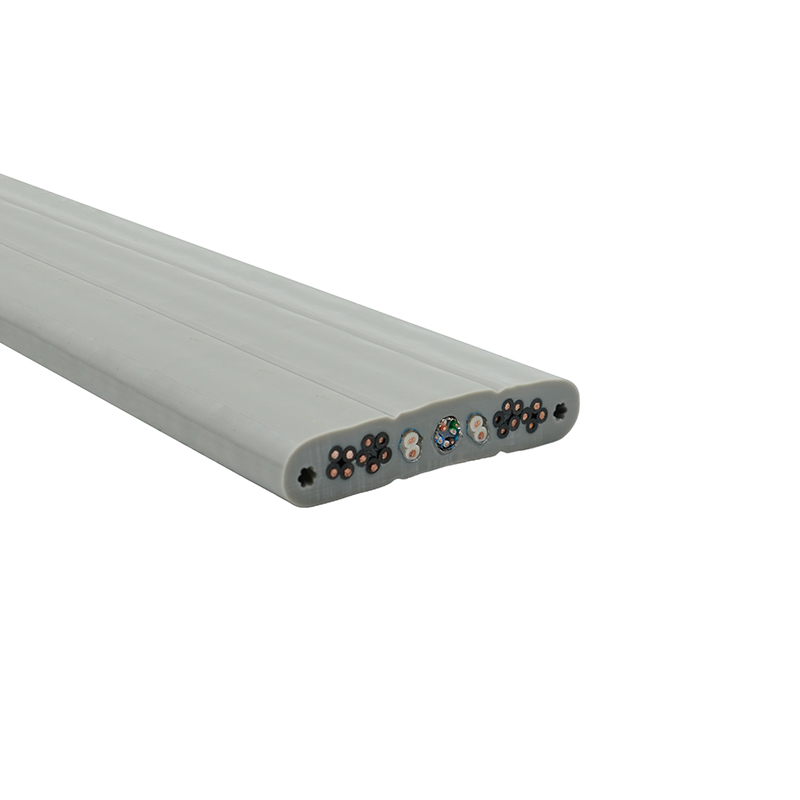 Płaski kabel podnośnikowy z rdzeniem miedzianym, izolowany PVC, z drutem stalowym