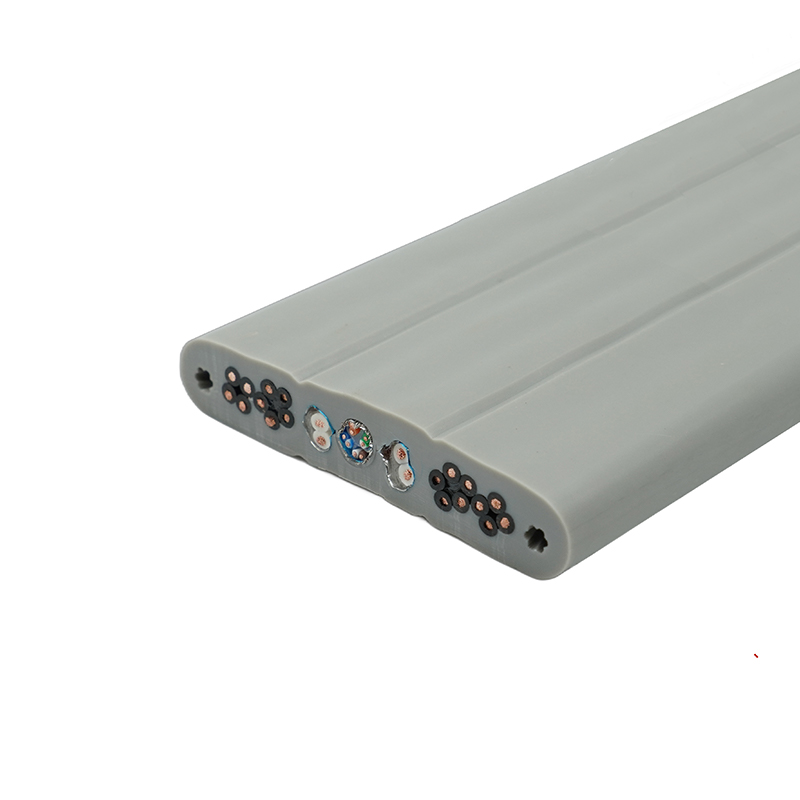 Płaski kabel podnośnikowy z rdzeniem miedzianym, izolowany PVC, z drutem stalowym