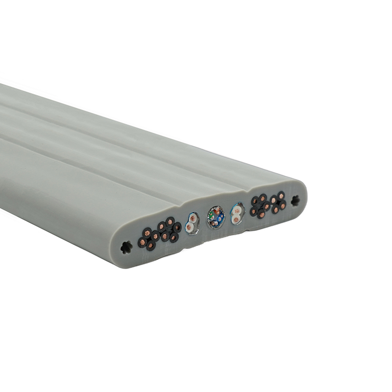 Płaski kabel podnośnikowy z rdzeniem miedzianym, izolowany PVC, z drutem stalowym